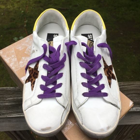 Golden Goose Superstar White Leather/Animalier NIB - Picture 5 of 9